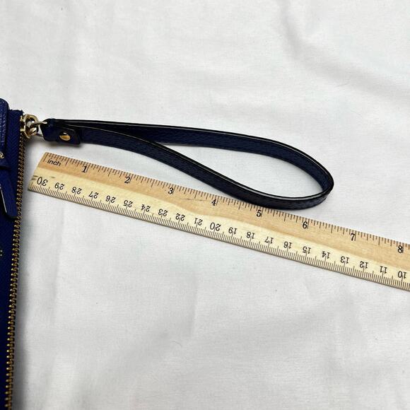 Kate Spade Madison Double Zip Saffiano Leather Wristlet Royal Blue Fits Phone - Picture 11 of 11